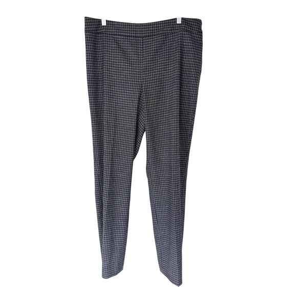 Talbots Dress Pants Navy Blue Houndstooth Office Work Career Straight Size 12 - Picture 1 of 13